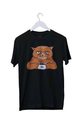 Just. no. Mürrische lustige Katze mit Kaffee T-Shirt Grafik T-Shirt S M L XL 2 3 4 XL