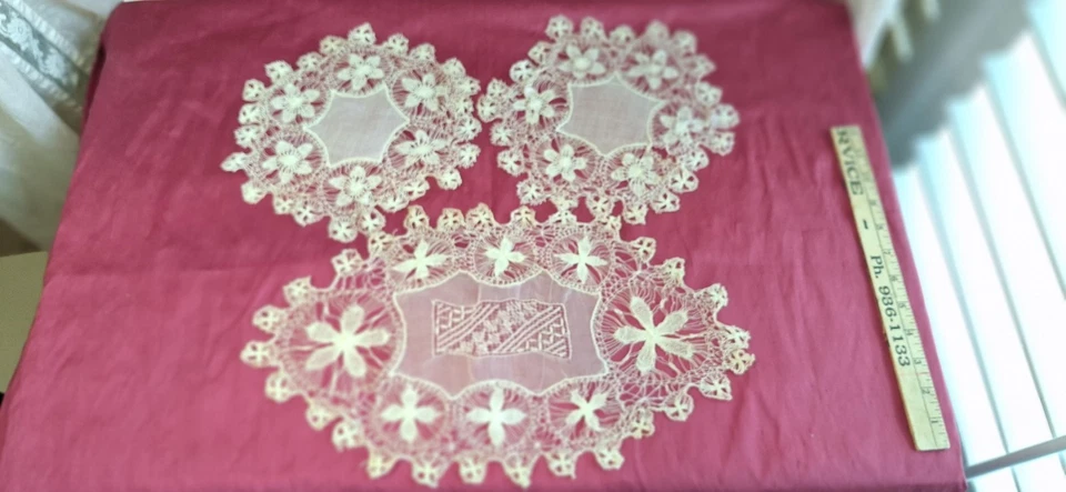 Victorian Spider Web Thread Needle Embroidery  Made  in France Fine Delicate - Image 3 of 4