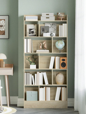Breites 6-stufiges Bücherregal tief Bücherregal Aufbewahrungsschrank Vitrine Esszimmer Wohnzimmer