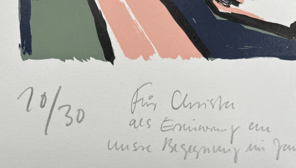 Elvira Bach Signierter nummerierter Original Siebdruck mit Widmung - nur 30 Ex.! - Bild 4 von 4