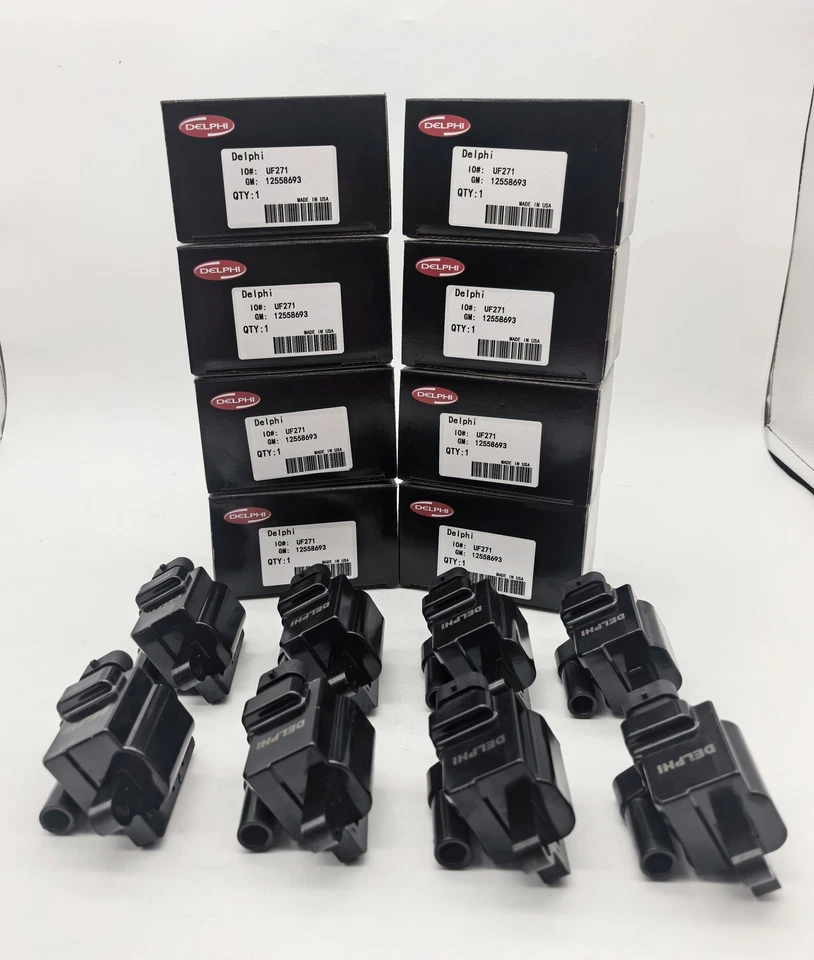 Set of 8 Delphi UF271 12558693 Ignition Coils For Chevy GMC 4.8L 5.3L 6.0L D581 Foto 2 de 4