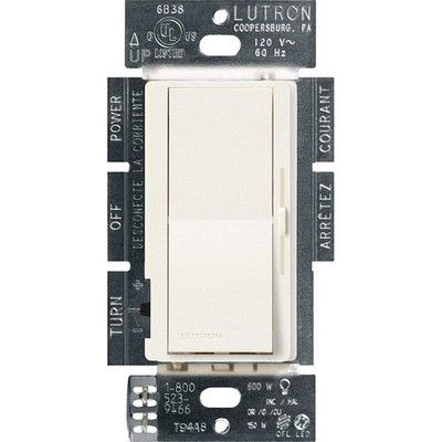 Lutron Diva LED+ Dimmer Switch for Dimmable LED, Halogen and 1 Pack, Biscuit 