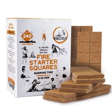 240 pcs Fire Starter Cubes   Natural Wax-Based, Odorless  Non-Toxic  821
