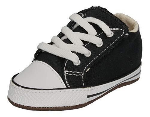 Converse Crib Recién Nacido Primero Star Suave Negro Zapatos Unisex Niño Negro