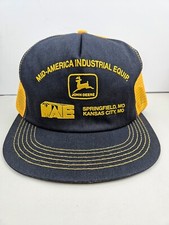 Vintage USA MADE John Deere America KC MO Springfield Puffy Trucker Hat Snapback