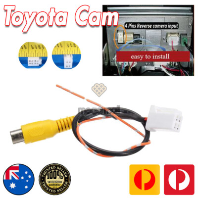 4 Pin Male Connector Radio Back Up Reverse Camera RCA Input Plug Cable ...
