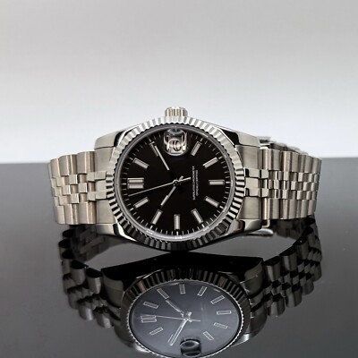 Custom 36mm Black DJ Style Mod Watch Jubilee w/ NH35 Automatic