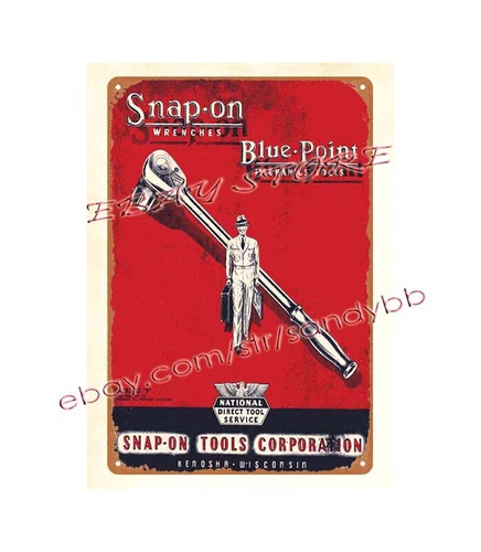 1942 Wrenches Blue Point Mechanics Tools trade tin sign workshopgarage