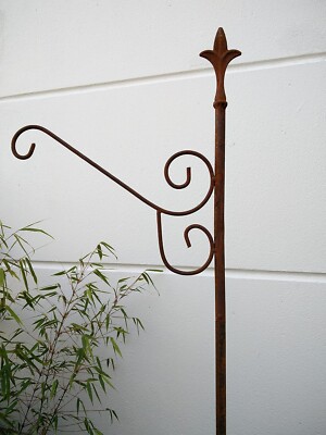Garten Edelrost Laternenstab Haken aus Metall Rost Gartenstab H180 B39cm 031388