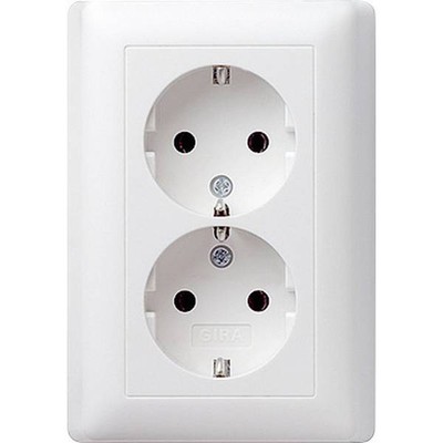 Presa Doppia Debflex 714090 - 2 Poli, 6A, Bianca, Per Casa E Ufficio, Materiale PC/ABS Resistente