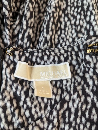 Michael kors Womens, Sleeveless jumpsuit,-black &white Leopard print Sz L - Picture 2 of 17
