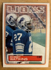 1983 Topps Bobby Watkins Football Rookie Card RC #73 Lions CB ￼High-Grade NM O/C. rookie card picture