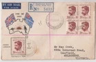 Stamps Australia 1949 Lawson block on Challis generic cachet FDC registered