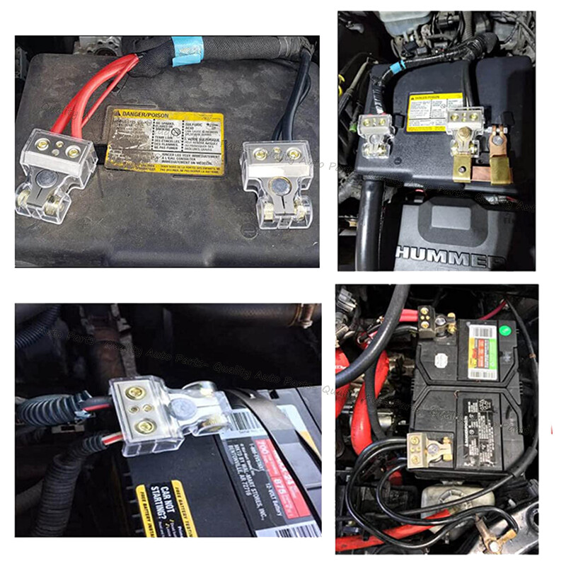 Gauge Positive Negative Car Audio Battery Terminals w/ Spacer Shims Connector