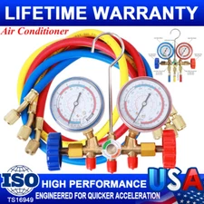 Air Pump HVAC Pressure A/C Manifold Gauge Set Refrigerantion Air Conditioner Kit