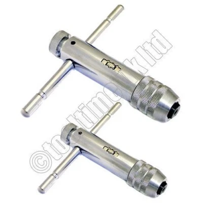 365-ONLINE 2PK PRO REVERSIBLE T BAR HANDLE RATCHET TAP WRENCH M3-M8 M5-M12 for TAP DIE SET