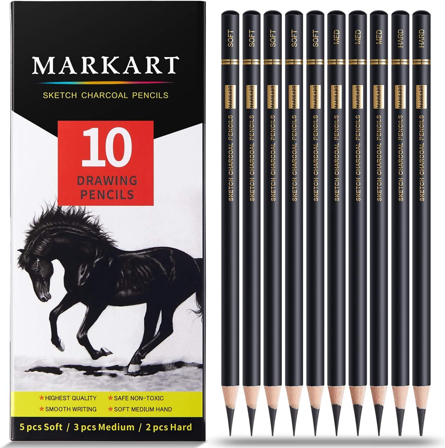 S Drawing Set 10 Count (pack Of 1), Black