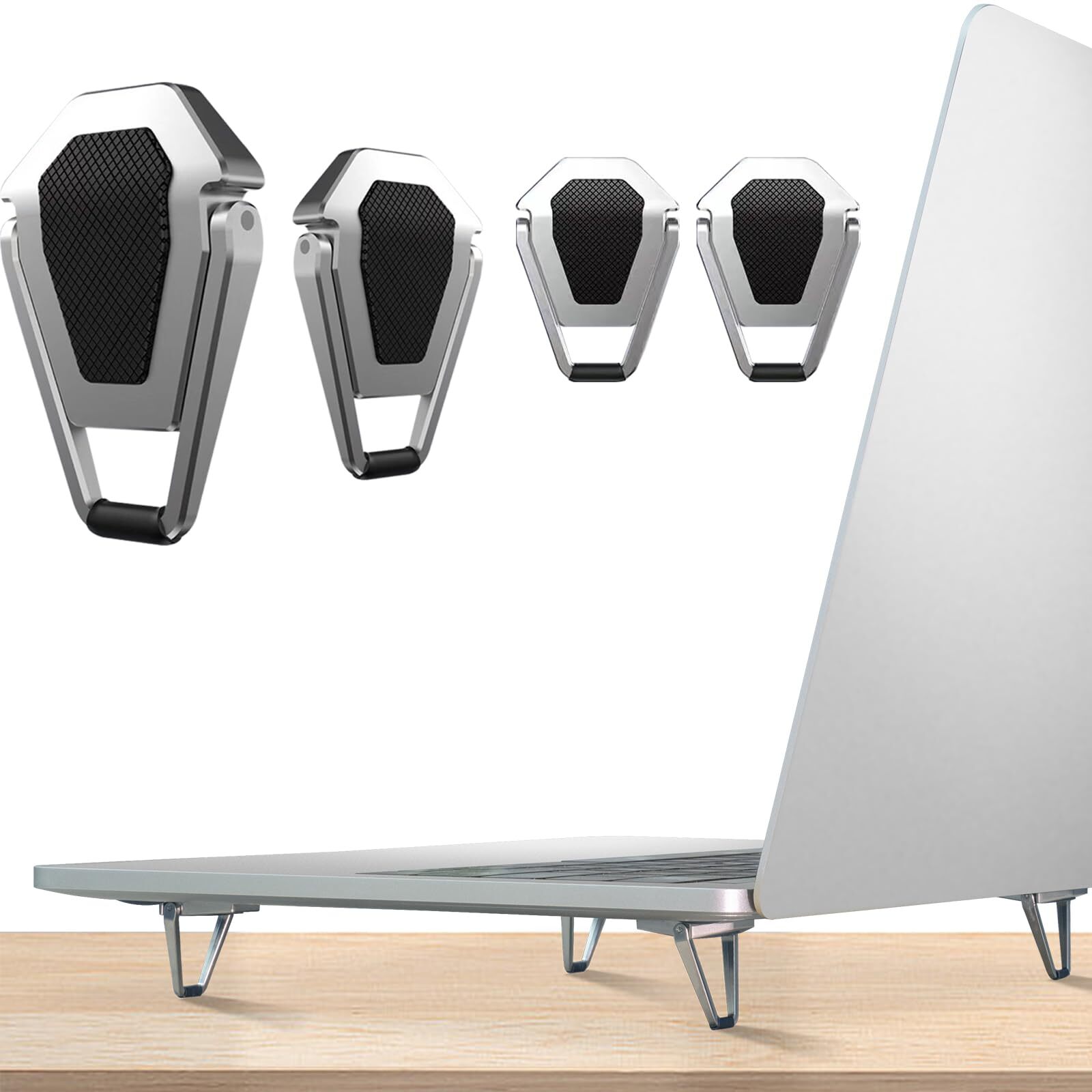 Sleek Zinc Alloy Portable Laptop Stand for Better Cooling and Ergonomic Height-image