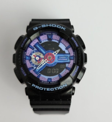 Casio G-Shock 5425 GMA-S110HC-1A Black Purple Digital Analog Watch