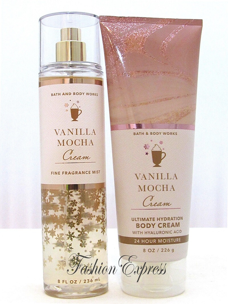 BATH & BODY WORKS VANILLA MOCHA CREAM BODY MIST SPRAY & BODY CREAM