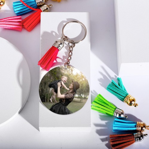 120 pcs Acrylic Keychain Blank with Key Rings: Tassels Key Chain for Craft - Picture 5 of 7