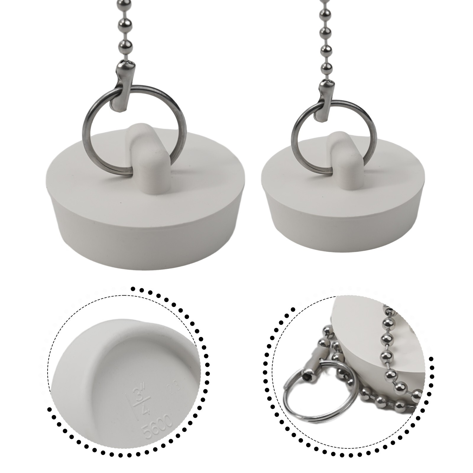 Seal Tight Rubber Bath Plugs Universal Drain Stopper for Sink & Basin