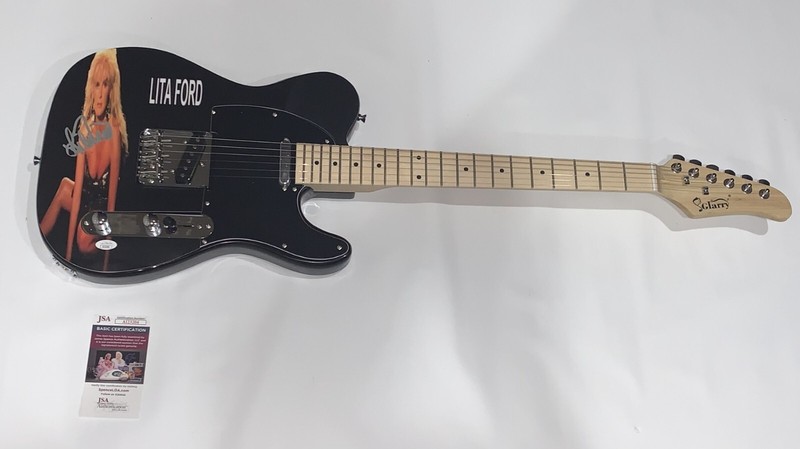 LITA FORD SIGNED CUSTOM ELECTRIC GUITAR KISS ME DEADLY RARE JSA COA