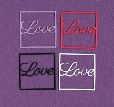 LOVE  SQUARE die cuts scrapbook cards