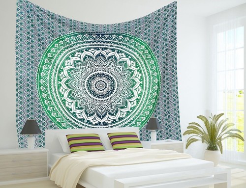 AHANDMAKER Lot De 2 Tapisseries Verticales Indiennes à Motif