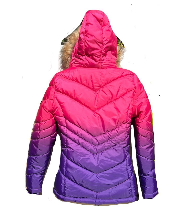 SO Girls Winter Puffer Snow Ski Jacket w/Fur Hoodie Full Zip Red