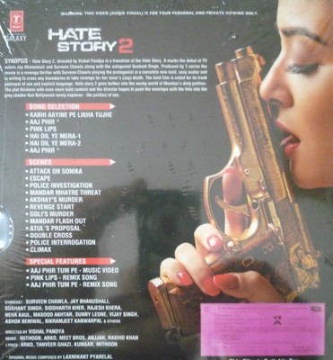 HATE STORY 2 - BOLLYWOOD DVD - Surveen Chawla, Jay Bhanushali  