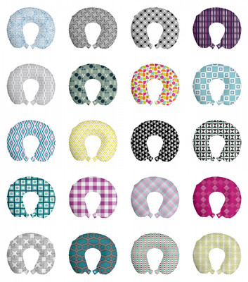 Ambesonne Geometric Detail Travel Pillow Neck Rest Memory Foam Travel Accessory