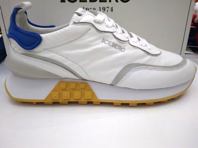ICEBERG scarpa Sneakers Uomo man bianco/grigio in pelle size Eu 46