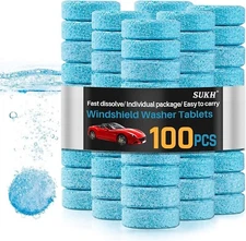 Car Windshield Washer Tablets - 100 PCS Washer Fluid Tablets Glass Cleaner Conce