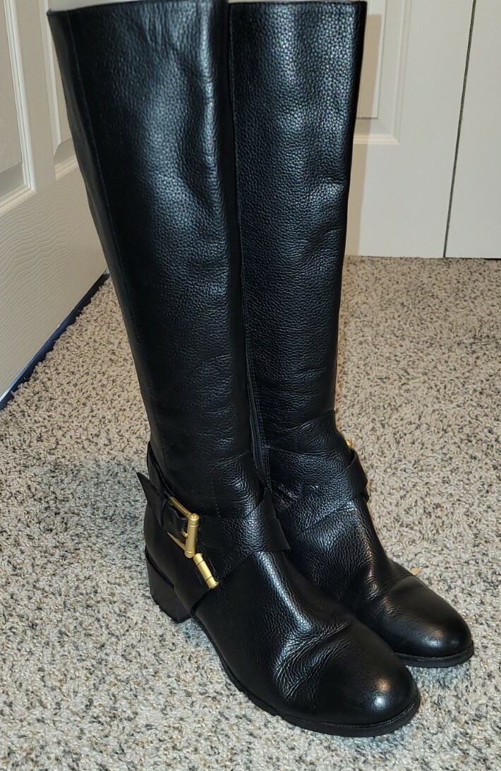 L.K. BENNETT LONDON LINSEY LEATHER KNEE 