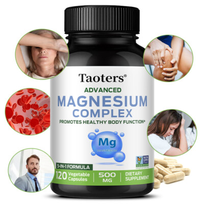 Magnesium Complex 500 mg - Muscle and Bone Health - 5 in 1 Supplement