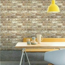 Realistic 3D Neutral Vintage Brick Effect Textured Vinyl Wallpaper A28904