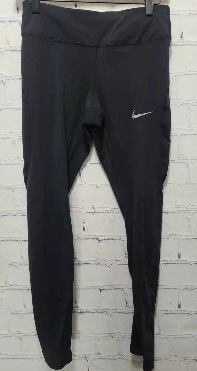 Nike Dri-Fit Womens Black Running Pants Size Small Drawstring