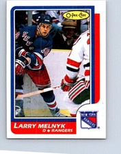 HOCKEY CARD 1986 O-PEE-CHEE NEW YORK RANGERS LARRY MELNYK ROOKIE CARD NO1806