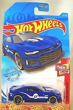2021 Hot Wheels #154 Then and Now 5/10 2017 CAMARO ZL1 Blue w/Black Pr5 Spokes