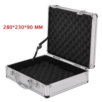 Aluminium Pistol Gun Case Storage Lockable Flight Case Foam Tool Box Secured UK