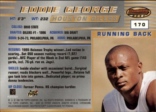 1996 Bowman's Best Football  *COMPLETE YOUR SET*  Pick From List - Picture 2 of 356