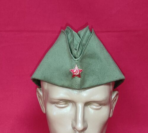 1978 New Russian Soviet Army Soldier FIeld Uniform Cotton Pilotka Cap Sz 58 USSR - Picture 1 of 5