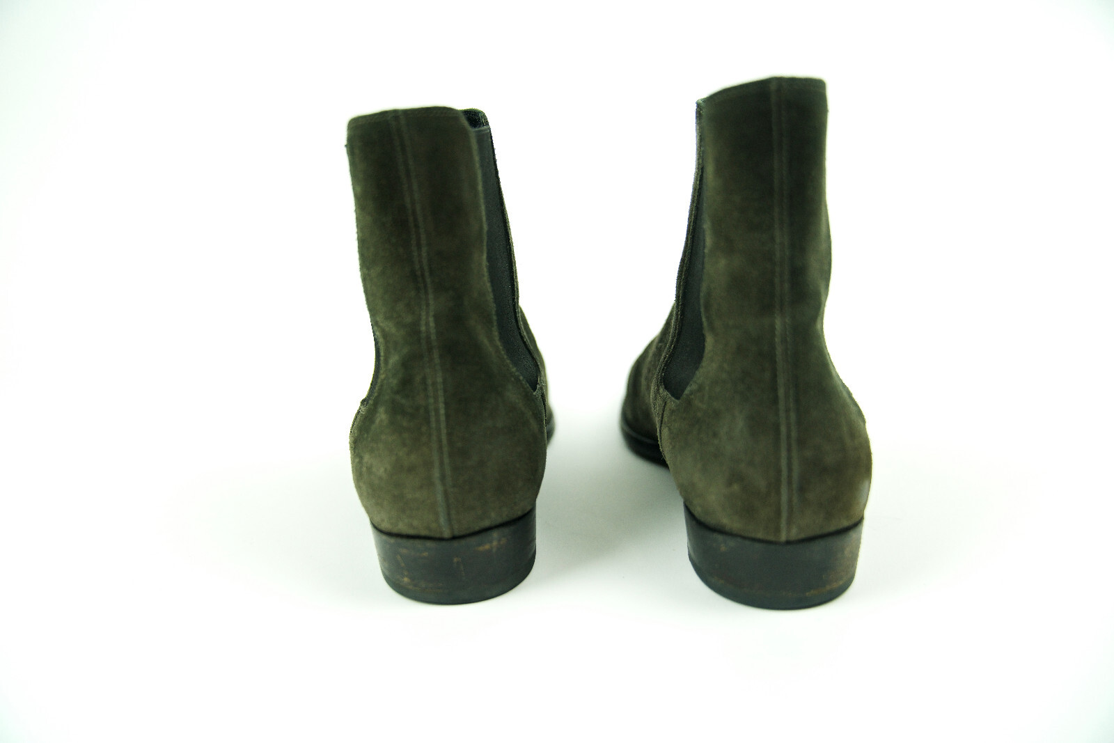 Stivali Chelsea SAINT LAURENT PARIS Wyatt scamosciati 443208 BT300 pelle grigio $945 43