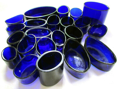 OVAL Bristol blau Glaseinsatz fr Sterlingsilber Salz/Senft Topf Ersatz