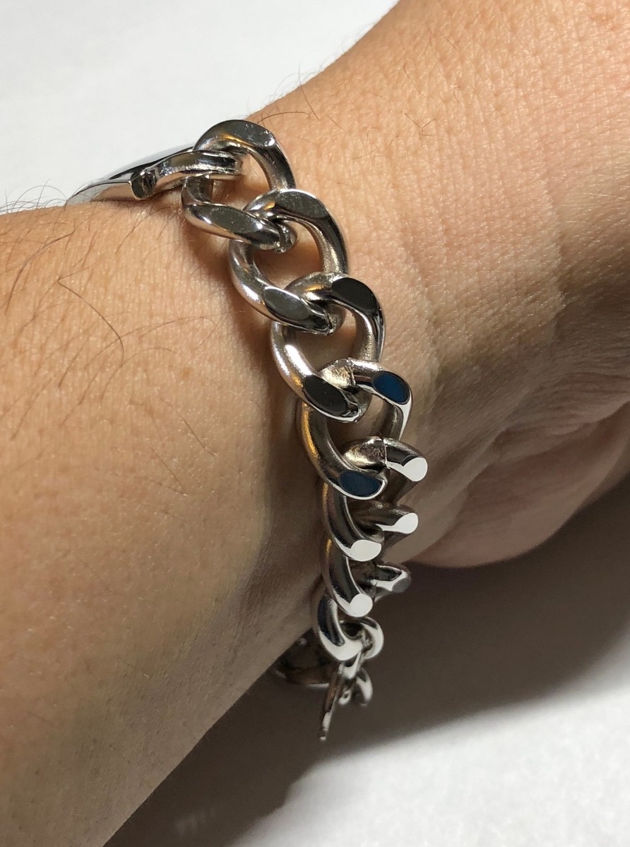 NOS 1960's Nickel Silver Curb Chain Man's ID Bracelet 8