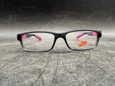 Kids Youth Nike Eyeglasses Girls 5534 Full Frame Square Black Hot Pink Clear