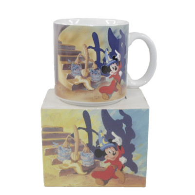 VTG Walt Disney Fantasia Sorcerers Apprentice Wizard Coffee Cup/Mug in Box Japan