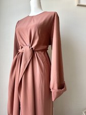 Dubai Abaya Close Umbrella Flare Muslim Women Maxi Dress Black / Turquoise