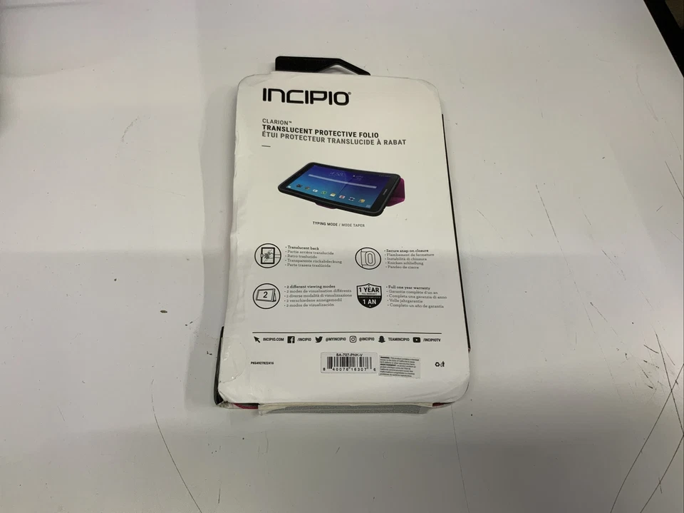 Incipio Clarion Translucent Protective Folio for Samsung Galaxy Tab E 8" - Pink - Image 2 of 4